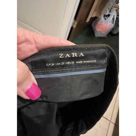 Zara Brown Tapered Cuffed Leg Trousers Sz 29 Business wear Corpcore Officewear - Picture 6 of 6